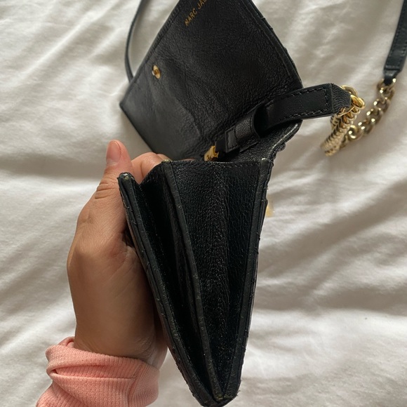 MARC JACOBS quilted black leather wallet on chain with gold hardware - Picture 3 of 7